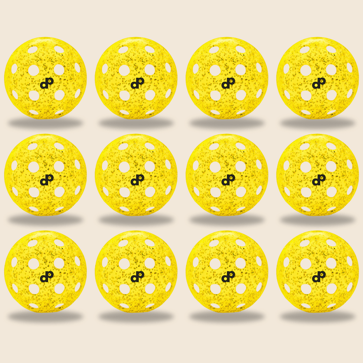 Yellow Glitter Pickleball Ball 12-Pack - Dope Pickleball Co.