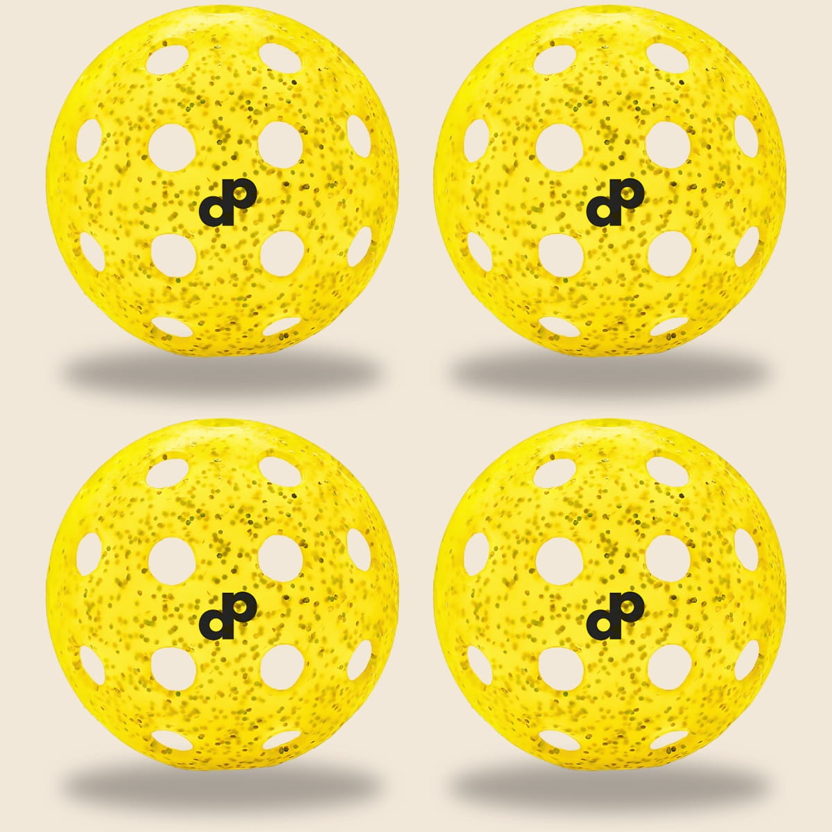 Yellow Glitter Pickleball Ball 4-Pack - Dope Pickleball Co.