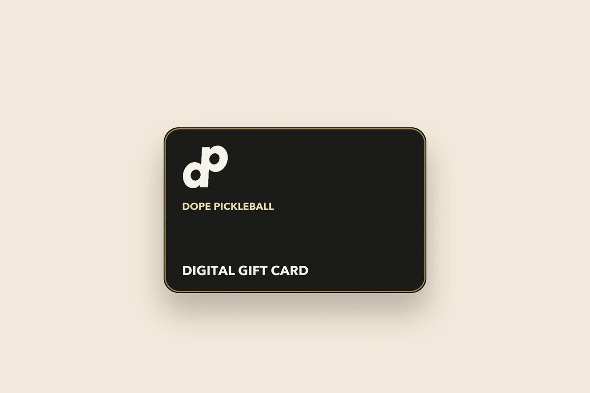 DOPE digital gift-card illustration floating on warm cream with a soft shadow.