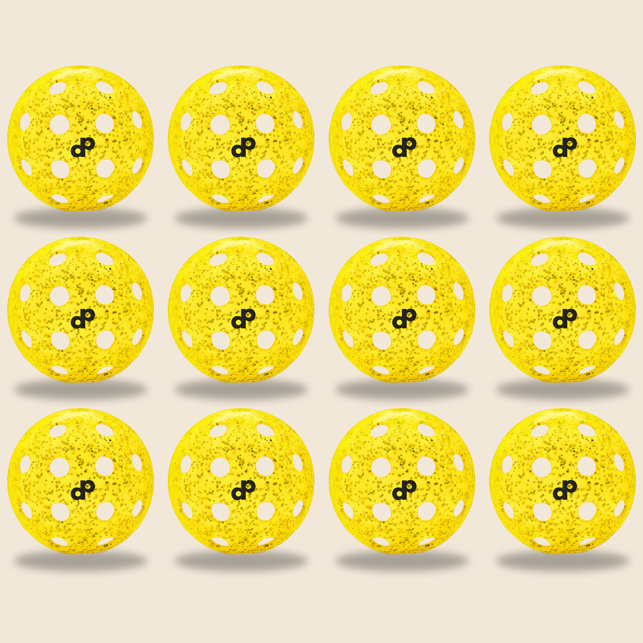 Yellow Glitter Pickleball Ball 12-Pack - Dope Pickleball Co.