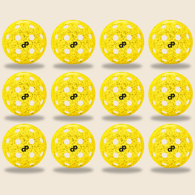 Yellow Glitter Pickleball Ball 12-Pack - Dope Pickleball Co.