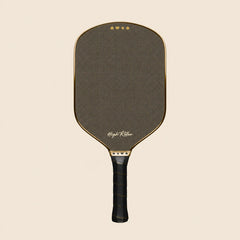 High Roller metallic gold pickleball paddle, straight-on studio view